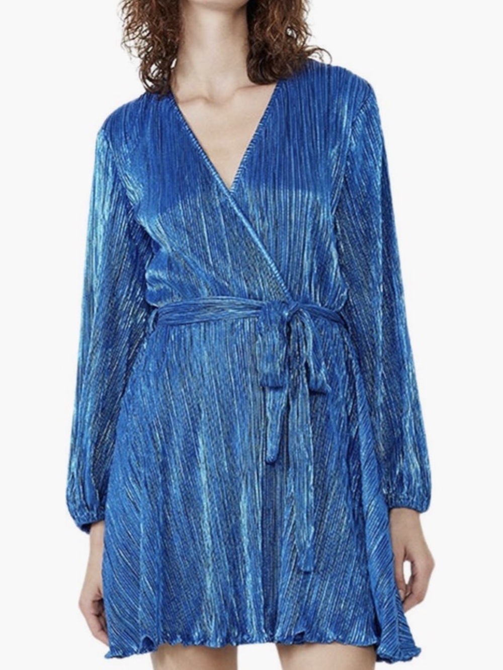 Bardot Blue Metallic Dress